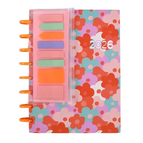 Agenda Pen + Gear espiral diseño floral 2026
