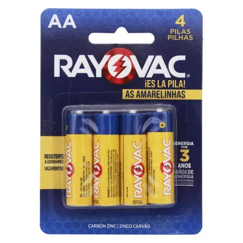 Bateria Rayovac Zinc Carbon AA 7Lpb - 4 Unidades