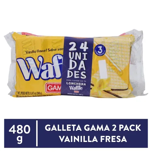 Galleta  Waffle Gama Pack 480 Gr