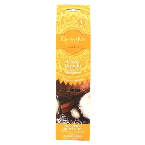 Incienso Ganesha Gold Coco Canela 25pz