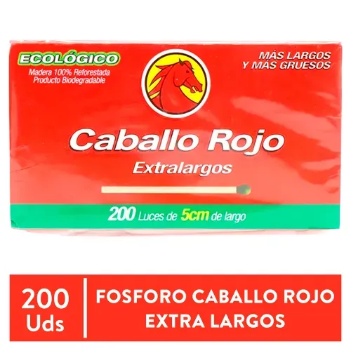 Fosforo Caballo Rojo Ext Larg 200 Und Unidad