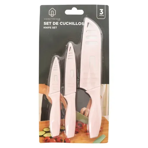 Set De 3 Cuchillos De Cocina Con Tapa
