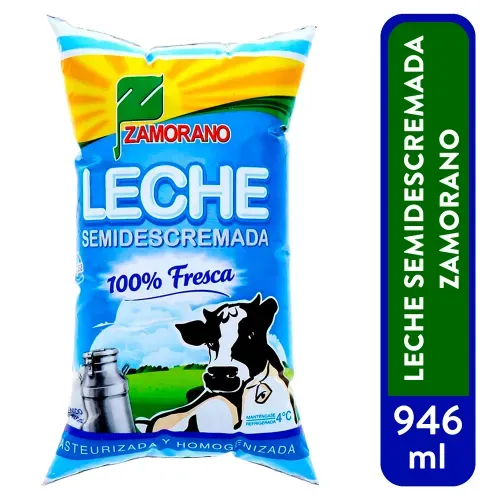 Leche Semidescremada Zamorano 946 Ml