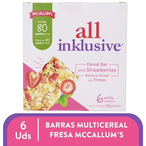 Barras Multicereal Fresa Mccallum 150g