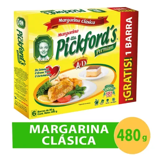 Margarina Pickford 6 barras - 480 g