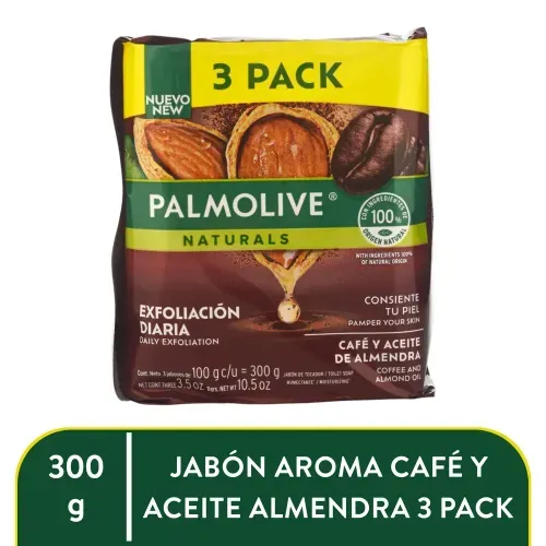 Jabon Palmolive Cafe y Almendr 3pk 300ml