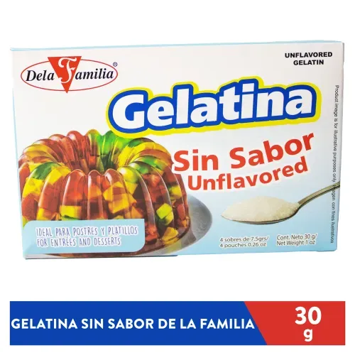 Gelatina Sin Sabor De La Familia 30g