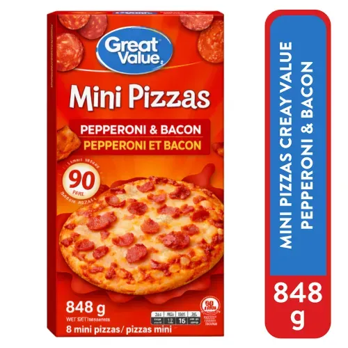 Mini Pizzas Great Value Congelada Pepperoni & Tocineta - 848 g