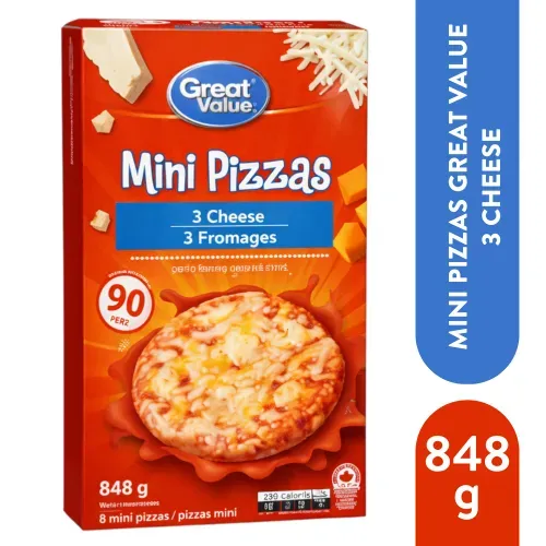 Mini Pizzas Great Value Congelada 3 Quesos - 848 g