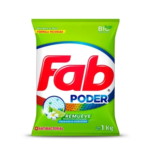 Detergente En Polvo Fab Antibacterial Medio Limón - 1000 g