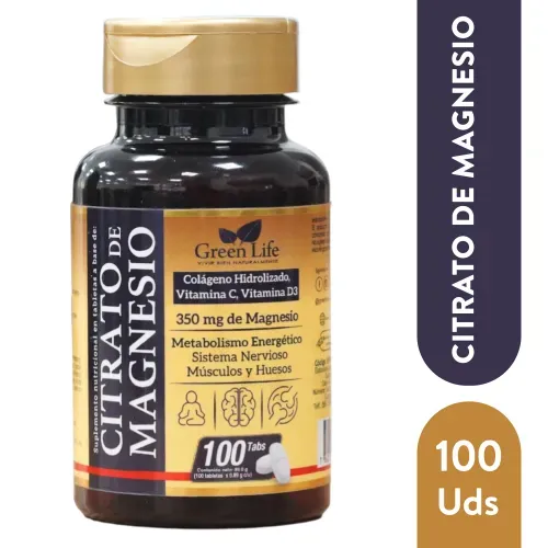 Citrato De Magnesio X 100tabs Green Life