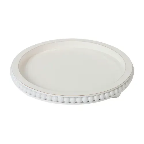 Ht Azafate Redondo Blanco Madera 30cm