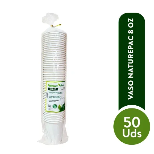 Vasos y Platos Nature Pac Vaso Naturepac Bebida Caliente 8oz 50 Unidad