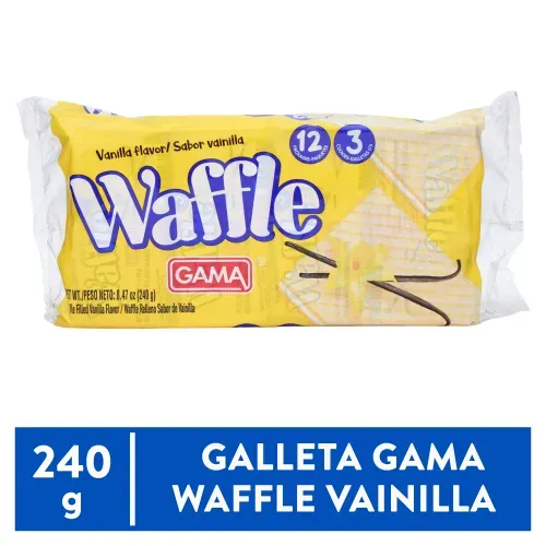Galleta Gama Dulce Waffer Sabor Vainilla 12 Unidades - 240 g