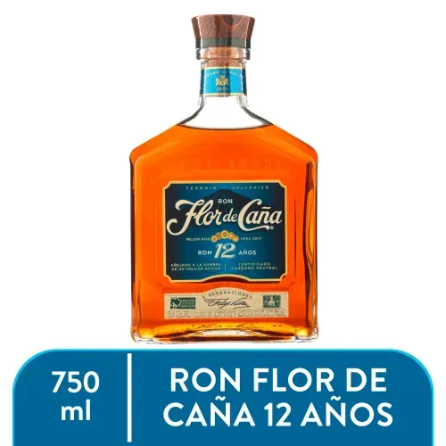 Ron Flor De Caña centenario añejo 12 años - 750 ml