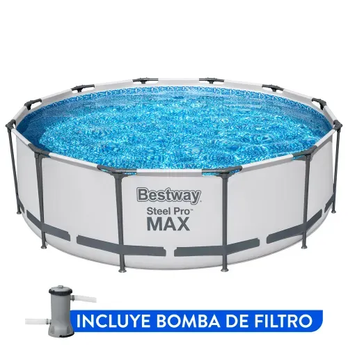 Piscina Bestway elevada estructural redonda con capacidad de 2417 galones - 3.66 x 1.00 m