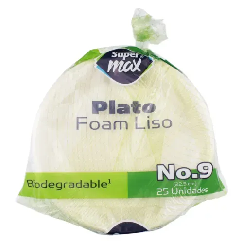 Plato Supermax N9 Sin Division Foam-25 Unidades