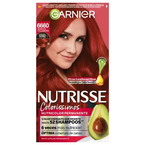 Tinte para Cabello Garnier Nutrisse Coloríssimos Tono Manzana Dulce 6660 - 157ml