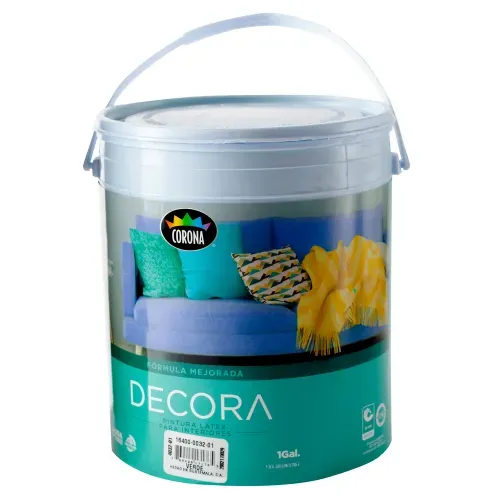 Pintura Latex Decora Formula Mejorada Para Interiores Color Verde - 1 Galon