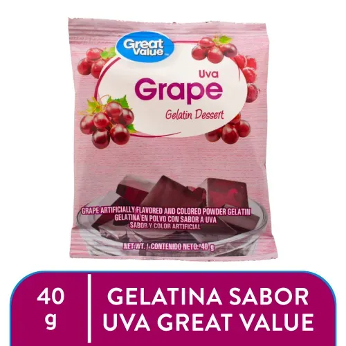 Great Value Gelatina Sabor Uva 40 Gr