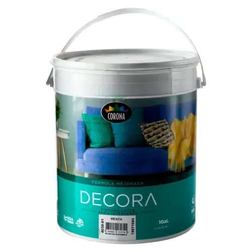 Pintura Latex Decora Formula Mejorada Para Interiores Color Menta - 1 Galon