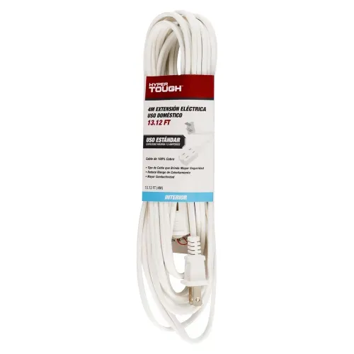 Extension Eléctrica Hyper Tough de Uso Domestico Color Blanco Largo 4mt