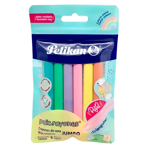 Pelicrayones Jumbo Pelikan Triangulares Color Pastel
