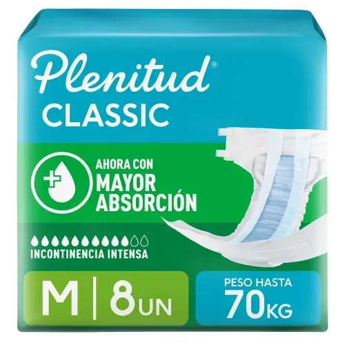 Pañales para Adultos Plenitud Classic M - 8 Unidades