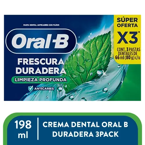 3pack Oral b Crema Frescura Dura 198ml