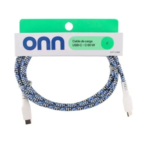 Cable Onn de Carga USB-C - C 60W
