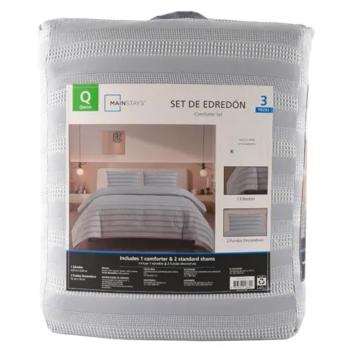 Edredon Waffle En Hilo Tenido Queen