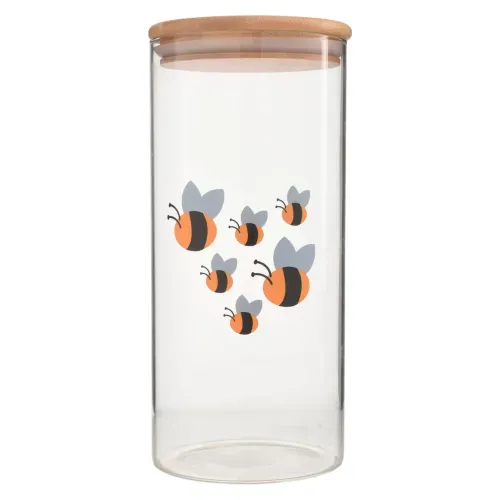 Canister De Vidrio Con Tapa De Bambu 152