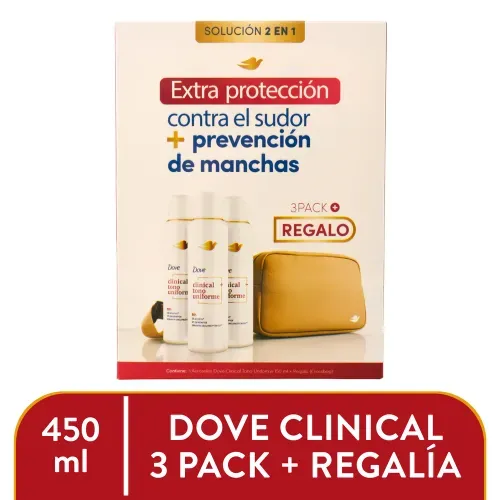 3pk Dove Deo Spray Clin Tono 450ml y Car
