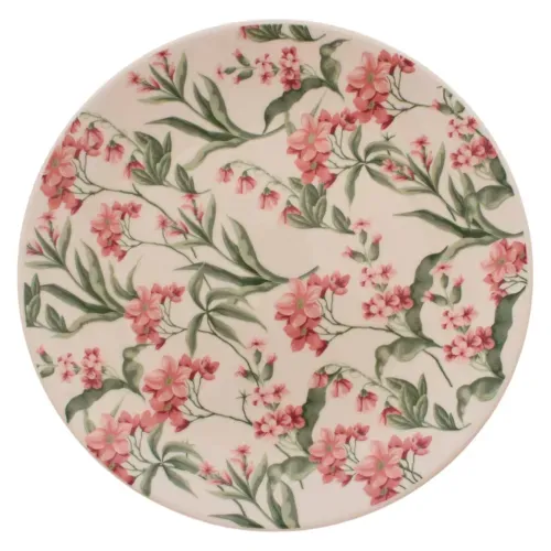 Plato postre de porcelana Mainstays floral Rosa - 7"