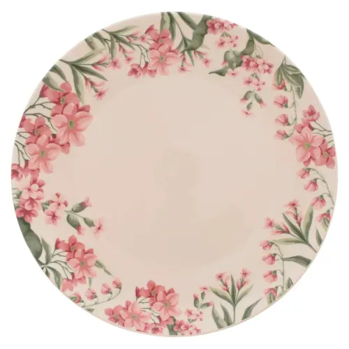 Ms Plato Plano De Porcelana 10floral Ros