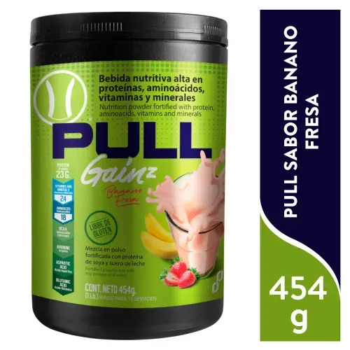 Proteína  Pull Gainz sabor  Banano Fresa - 454 g