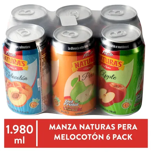 6 Pack De Jugos Naturas De Manzana Pera Melocon- 330 ml