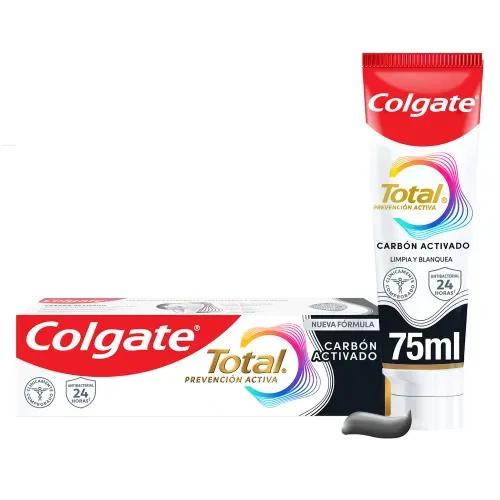 Pasta Dental Colgate Blanqueadora Total 12 Carbón Activado - 75 ml