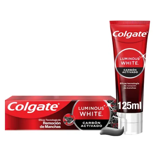 Pasta dental blanqueadora Colgate luminous white carbón activado - 125 ml