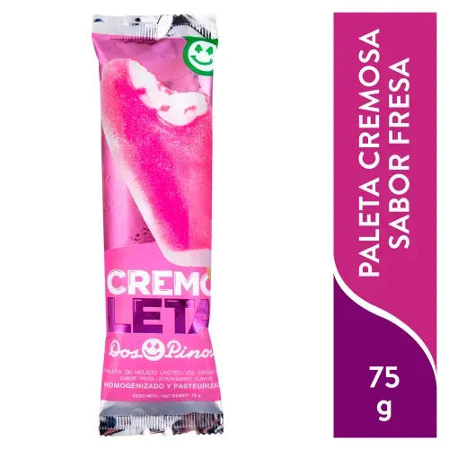 Helado Dos Pinos Paleta Cremoleta Fresa - 75g