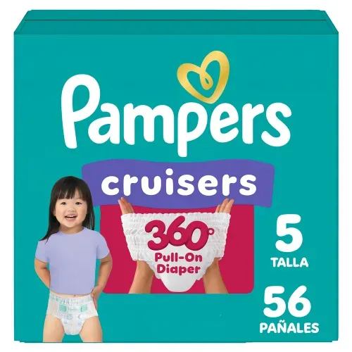 Pañales Pampers Cruisers 360 Talla 5 12+ kg Fácil de Subir - 56 Uds