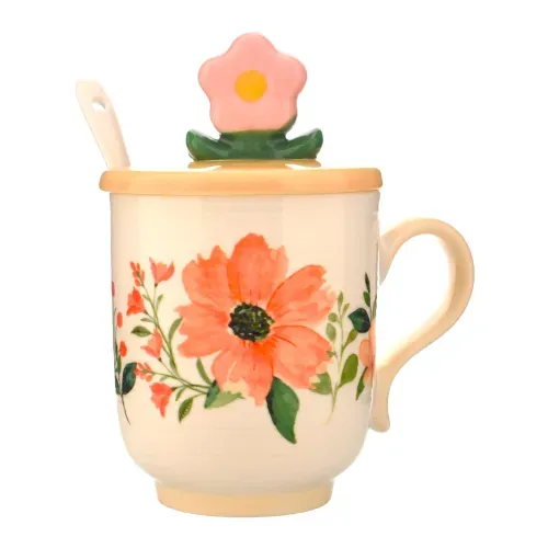 Ms Taza Con Tapa Y Cuchara 390ml