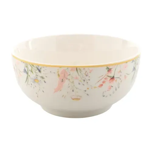 Ms Bowl De Porcelana 5 Floral Amarillo