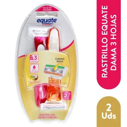 Equate Rastrillo Dama 3 Hojas 2 Pieza Unidad