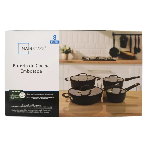 Batería de Cocina MainStays Embosada - 8 Piezas