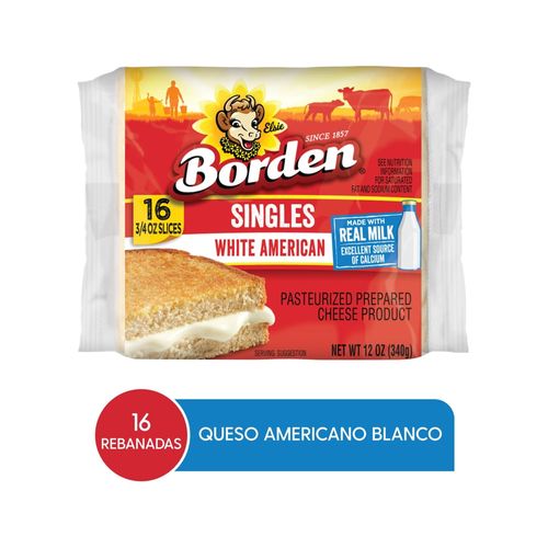 Queso Borden Tip Amer Blanc 16reb 226 g