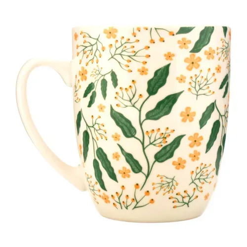 Ms Taza Floral Con Cuchara 360ml