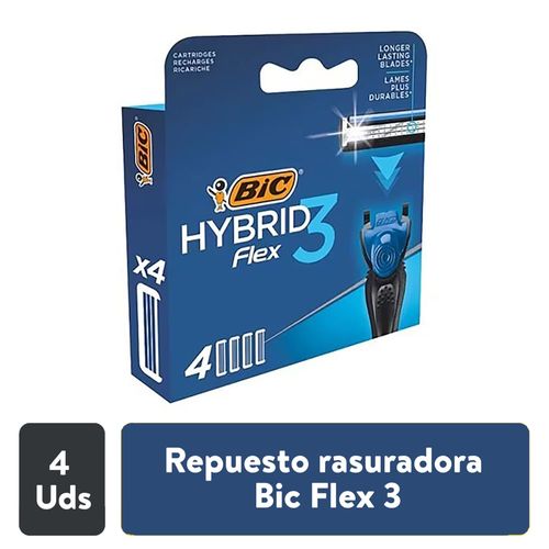 Bic Repuestos Flex 3 Hybrid Blister 4