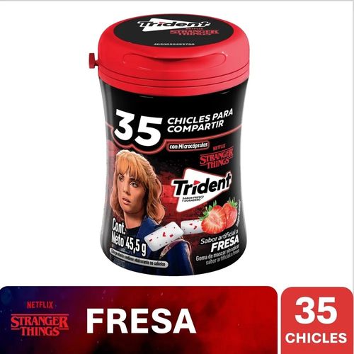 Chicle Trident botella sin azúcar sabor fresa 35 Uds - 45.5 g