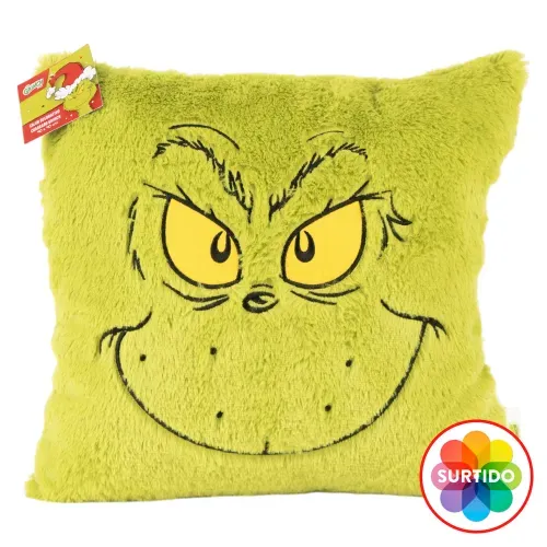 Cojín Grinch decorativo con diseño de Navidad - 40 x 40 cm